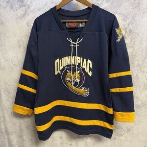 Quinnipiac University Bobcats Hockey Jersey Youth Large Blue K1 Vintage